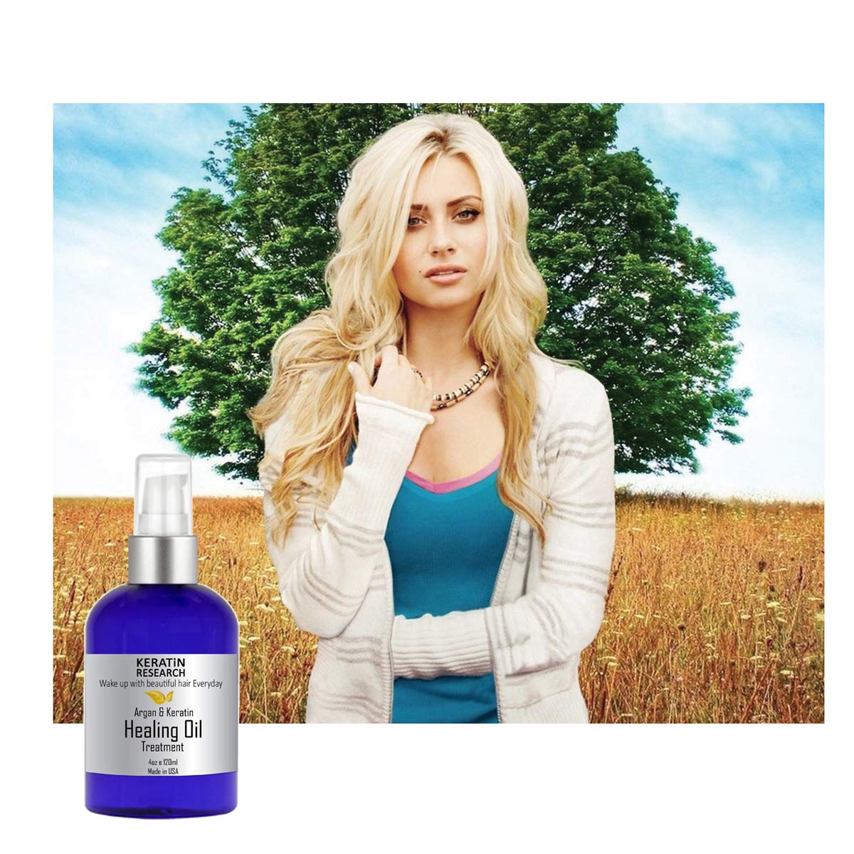 KERATIN RESEARCH Damaged Hair Serum Repairing Hair Healing Oil Serum With Moroccan Argan Oil Avocado Oil and more Protects Hair and Color from sun