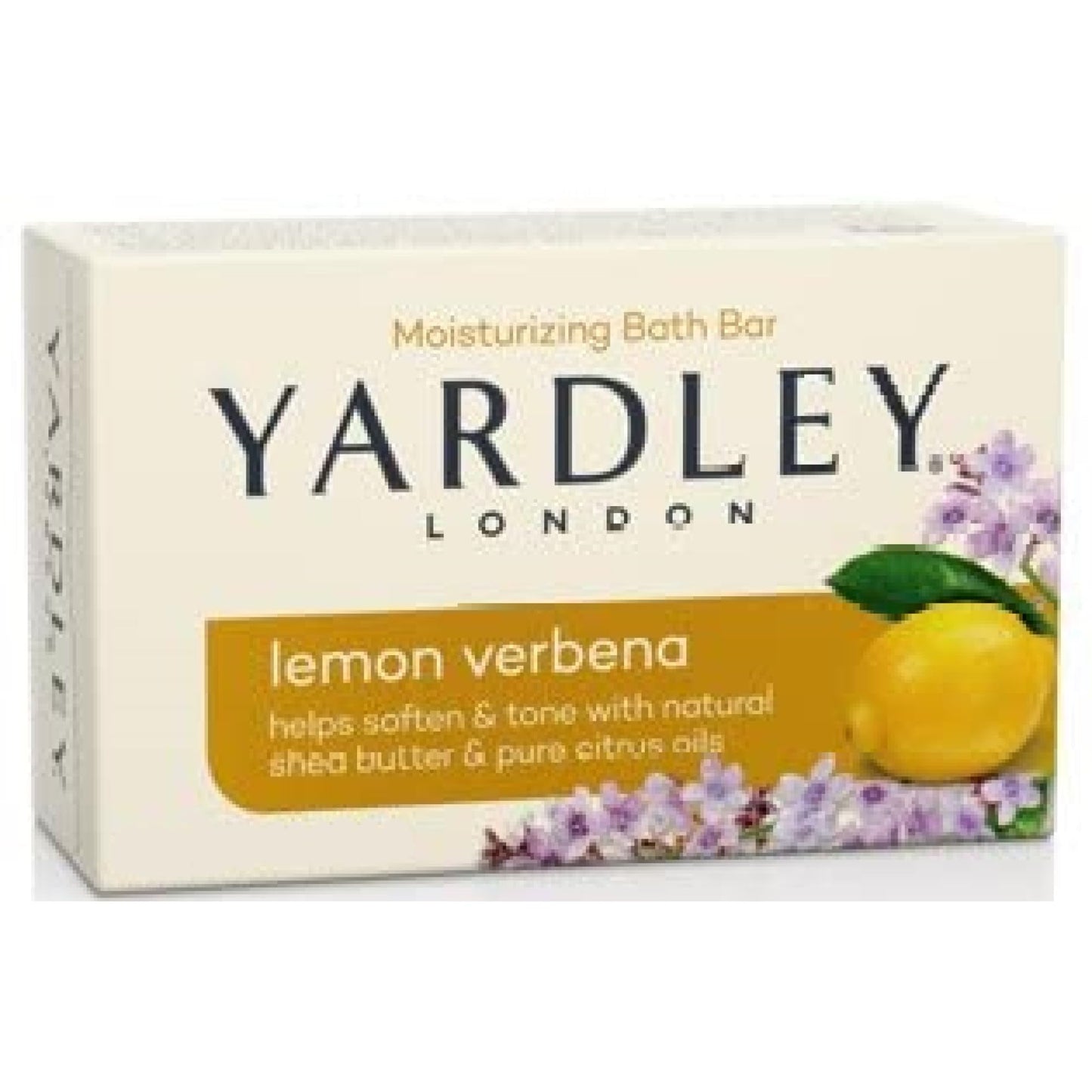 Yardley London Lemon Verbena With Shea Butter & Pure Citrus Oil Moisturizing Bar 4.25 ozr (Pack of 2)