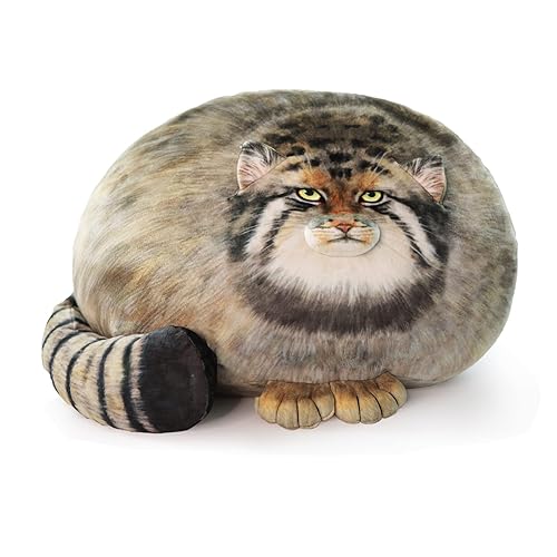 Pallas Cat Stuffed Animal, Steppe Cat Plush Cute Plushies for Girls,Kitten Soft Plush Throw Pillow Doll Big Plush Toy Decoration Doll Gift for Kids…