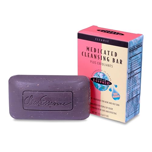 Clear Essence Antifungal Soap Cleansing Bar Plus Exfoliant 4.7oz - Extra Strength Medicated Soap for Acne, Oil & Impurities - Face & Body Wash Bar