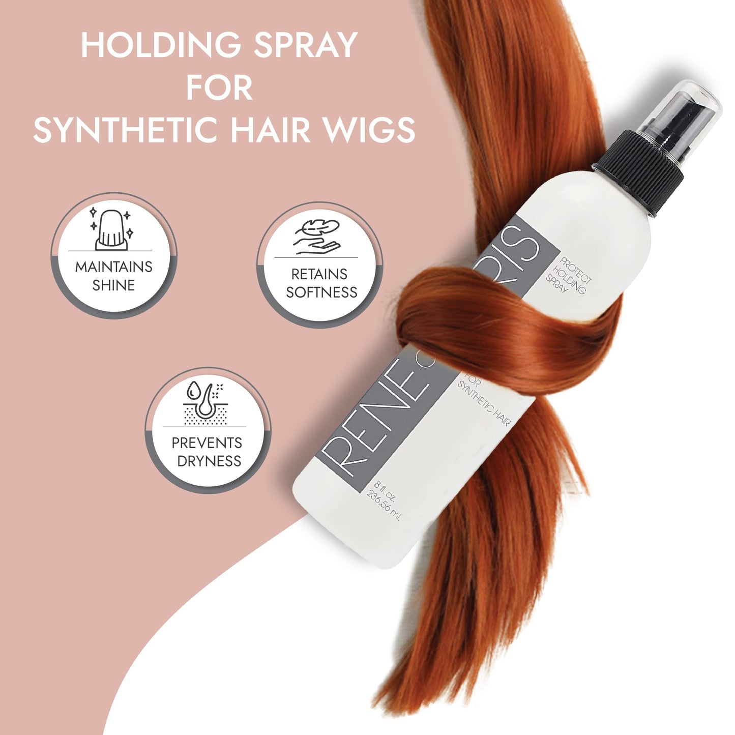 Rene of Paris Extra Hold Finishing & Setting Hairspray For Synthetic Wigs & Hairpieces - 8 Fl Oz