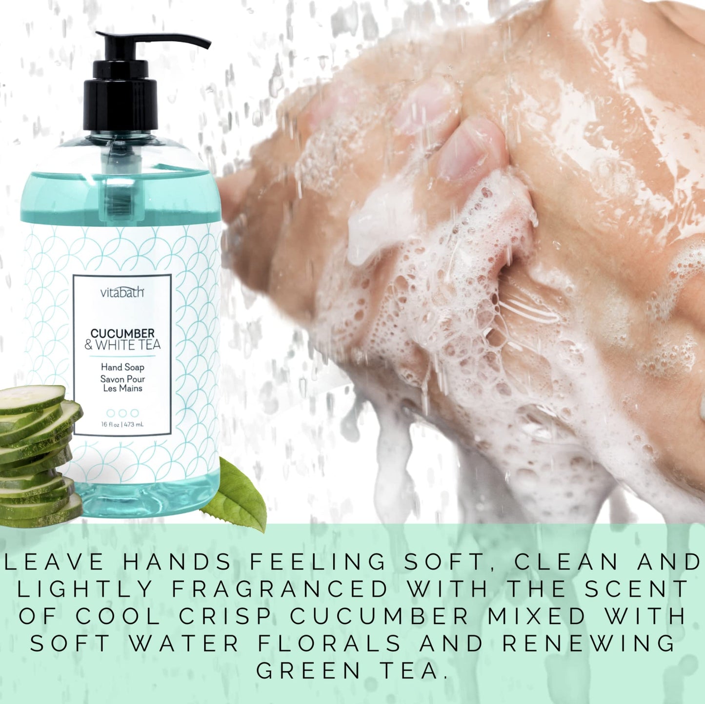 Vitabath CUCUMBER & WHITE TEA 16 fl oz Liquid Hand Soap 4pk