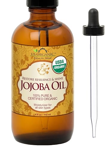 US Organic Jojoba Oil, USDA Certified Organic,100% Pure & Natural, Cold Pressed Virgin, Unrefined, Haxane Free, Sourced from Middle East Directly