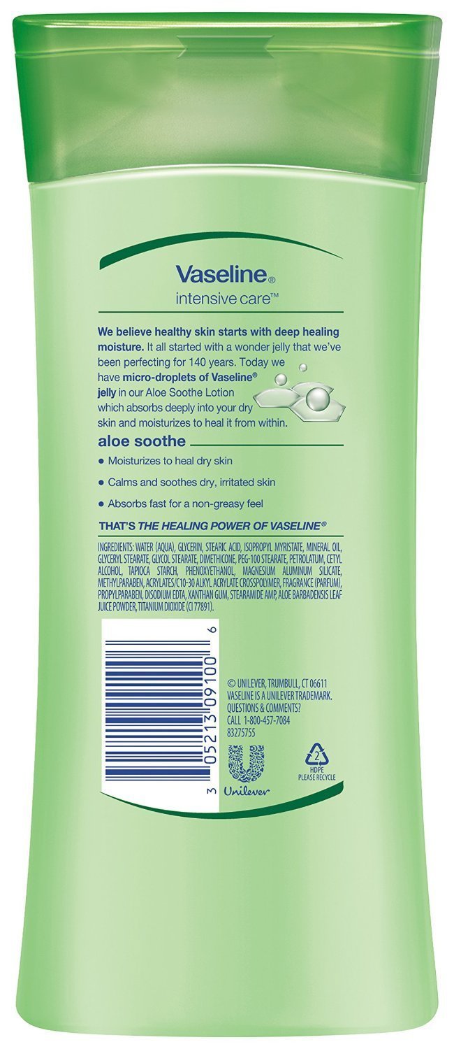 Vaseline Body Lotion Aloe Soothe 10 oz (Pack of 3)