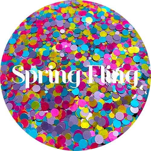 Pink Blue Yellow Dots Polyester Glitter | Craft Glitter | Glitter for Arts & Crafts | Tumblers | Cosmetics | Nails | Epoxy Resin Art | Slime | DIY |