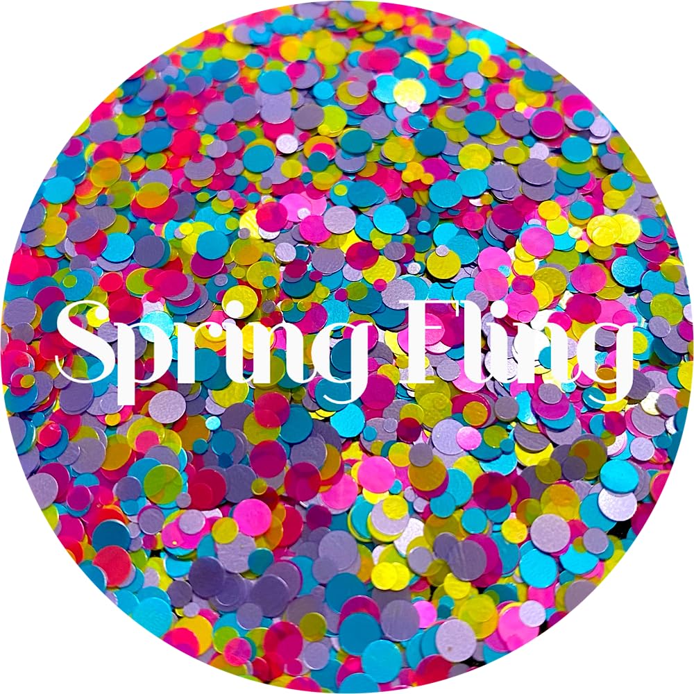 Pink Blue Yellow Dots Polyester Glitter | Craft Glitter | Glitter for Arts & Crafts | Tumblers | Cosmetics | Nails | Epoxy Resin Art | Slime | DIY |