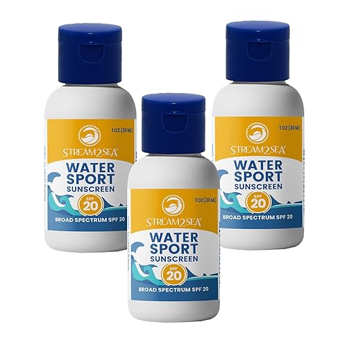 STREAM 2 SEA SPF 20 Mineral Sunscreen Biodegradable and Reef Safe, 1 Fl oz Pack of 3 Travel Size Paraben Free Non Greasy, Moisturizing Mineral