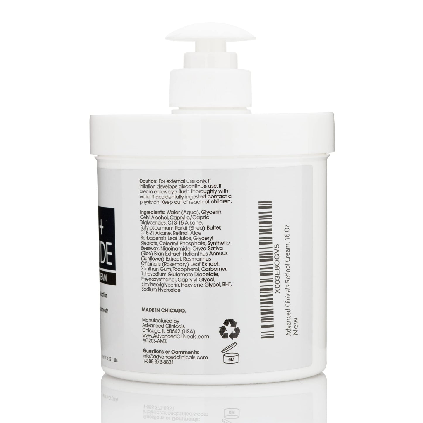 Advanced Clinicals Retinol Body & Face Lotion W/Niacinamide, Dry Skin Face Moisturizer & Crepey Skin Care Treatment, Anti Aging Retinol Cream Reduces