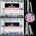 UNA GELLA Soft Gel Nail Tips XXL 432pcs Square Coffin No C Curve Clear Tapered Straight Nail Tips 2 Style For Salon Home DIY