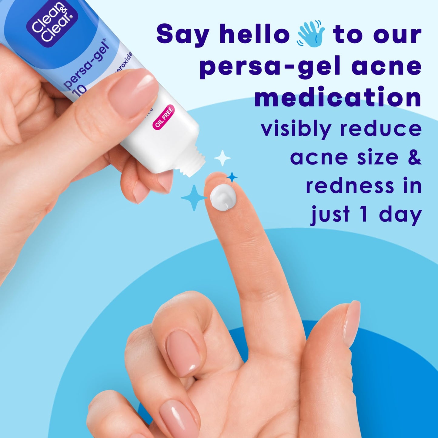 Clean & Clear PersaGel 10 Acne Medication Spot Treatment with Maximum Strength 10 Benzoyl Peroxide Topical Pimple Cream Acne Gel medication for Face