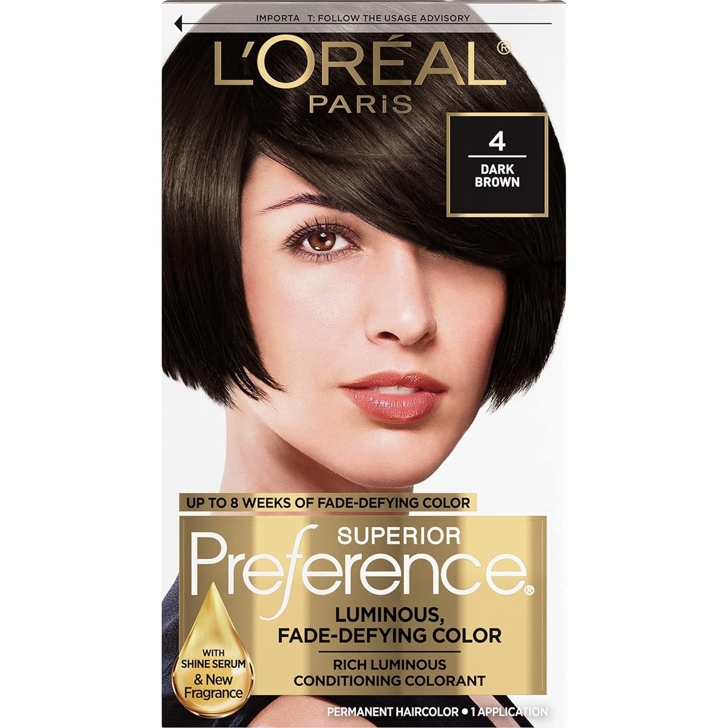L’Oreal ParisSuperior Preference Fade-Defying Color and Shine System, Level 3 Permanent, Dark Brown/Natural 4 (Pack of 3)