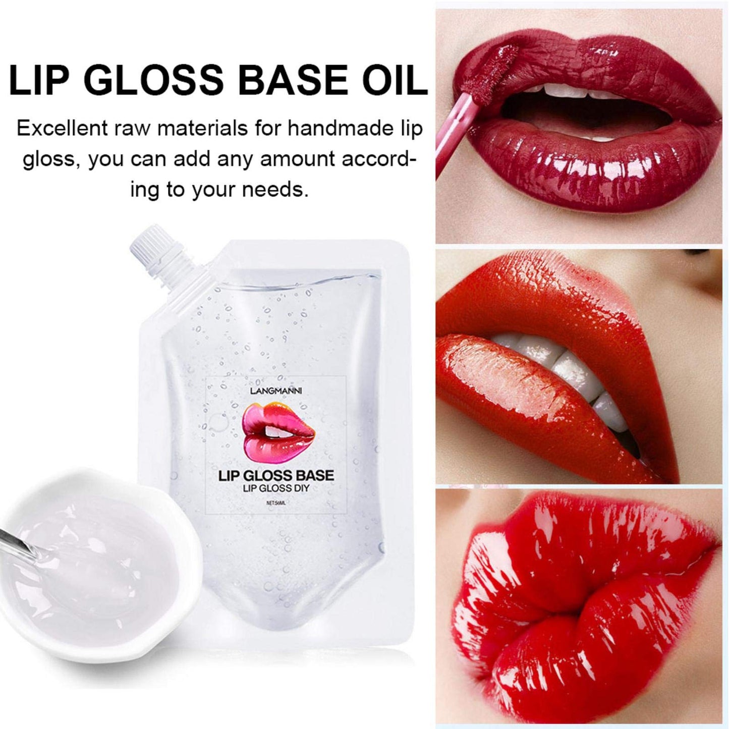 Transparent Lip Gloss ?Moisturize Lip Gloss Base, Lip Gloss Base Oil Material Lip Makeup Primers, Primer for DIY Handmade Lip Balms Lip Gloss