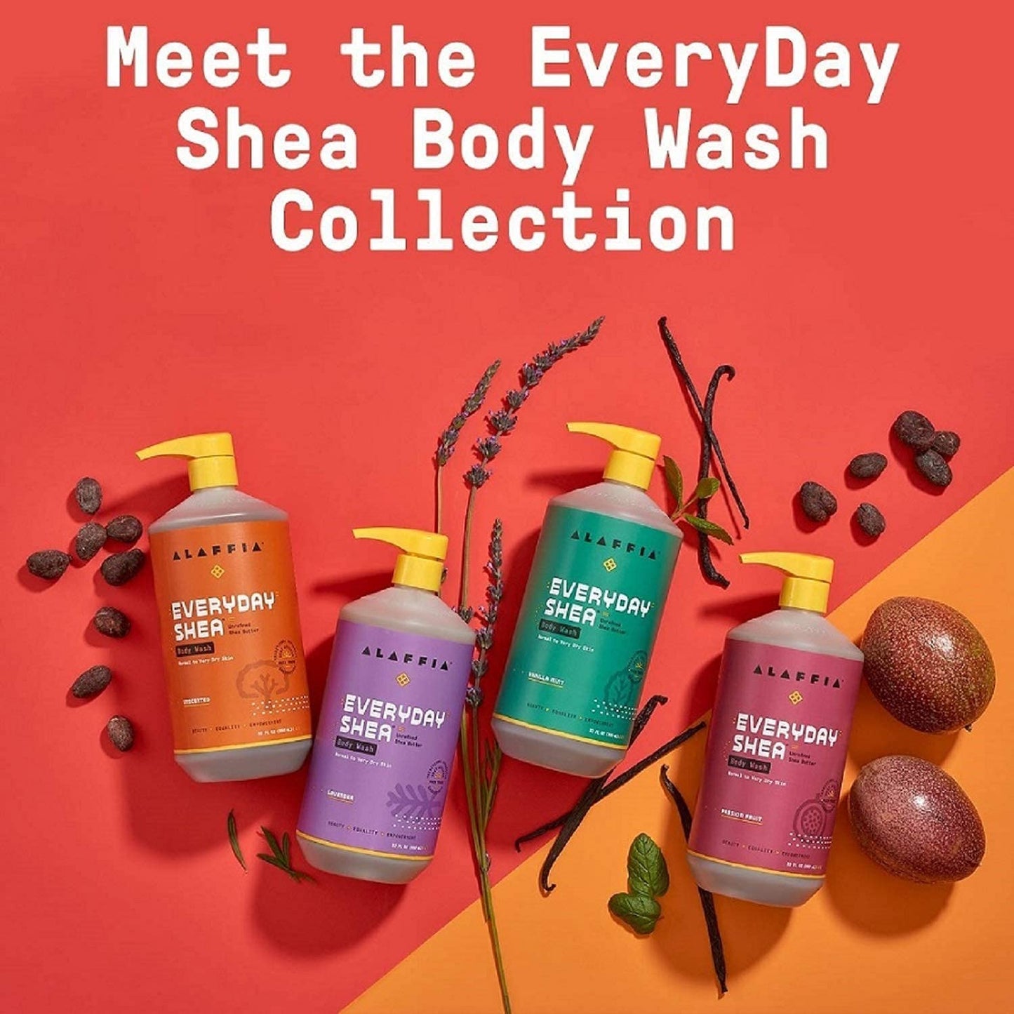 Alaffia Everyday Shea Body Wash, Naturally Helps Moisturize and Cleanse Without Stripping Natural Oils with Fair Trade Shea Butter, Neem, and Coconut