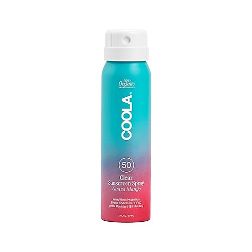 COOLA Organic Sunscreen SPF 50 Sunblock Spray, Dermatologist Tested Skin Care for Daily Protection, Vegan and Gluten Free, Guava Mango, Travel Size, 2