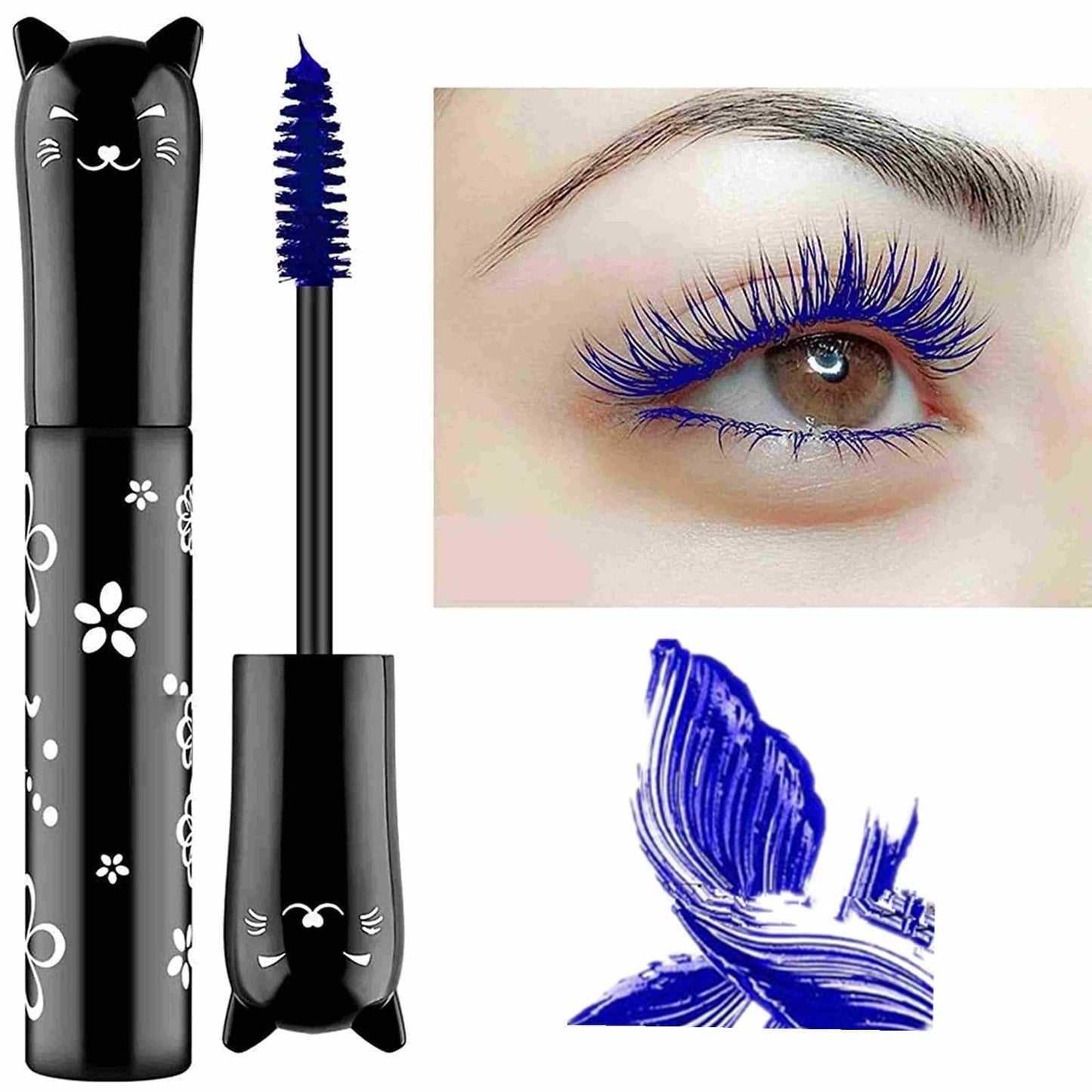 LGSZGDCN Blue Lashes Extensions Mascara Makeup Voluminous Original Volume Building Waterproof Fast Dry Eyelashes Curling Lengthening Eye Lashes Party