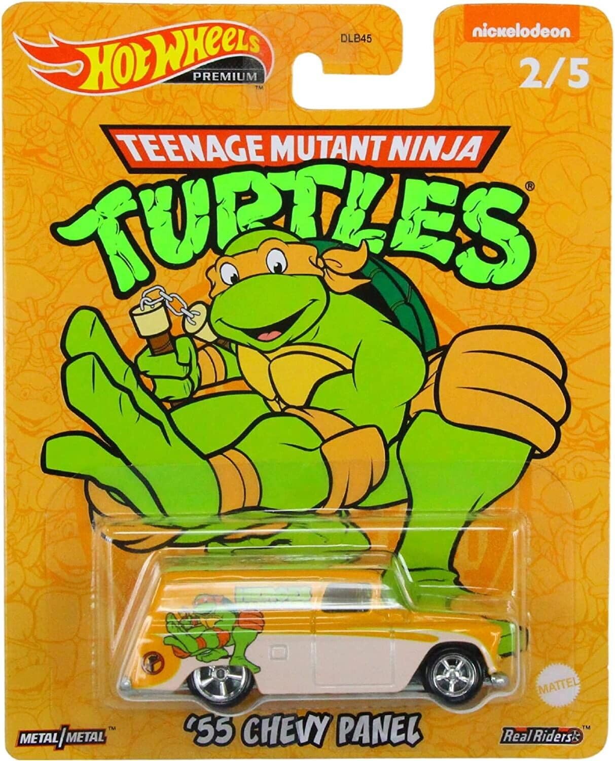 Hot Wheels 2022 Premium Pop Culture TMNT Teenage Mutant Ninja Turtles Complete Set of 5 Die‑Cast Vehicles, 1:64 Scale, DLB45-946N, Ages 3+