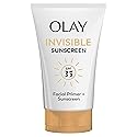 Olay Invisible Sunscreen, SPF 35, 100% Invisible Facial Sunscreen and Makeup Primer - Fragrance-Free, Weightless, No White Cast Broad Spectrum Sun