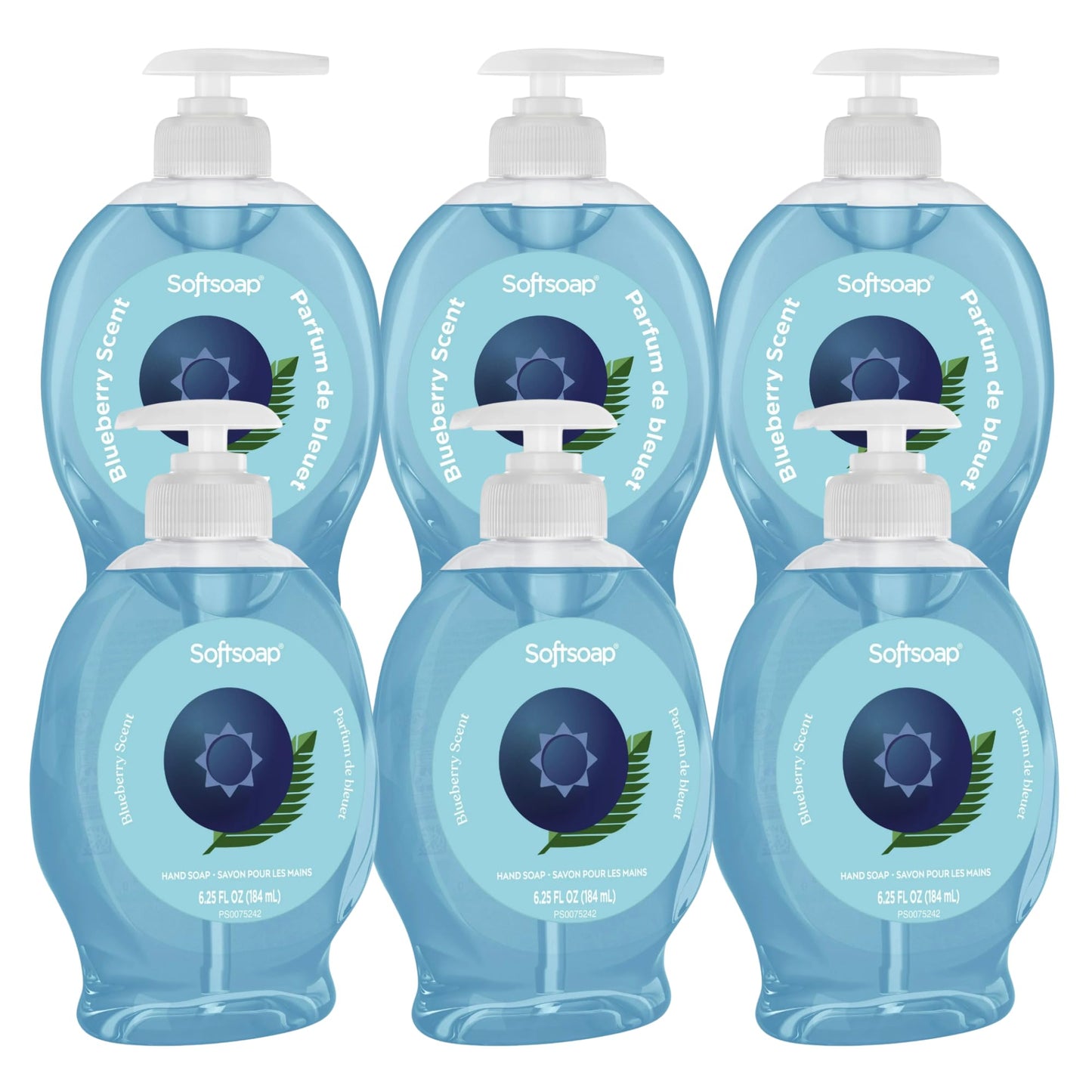 Softsoap Liquid Hand Soap with Pump, Blueberry Scent, 6.25 Fl Oz, 6 Pack (Blueberry - 6 Pack)