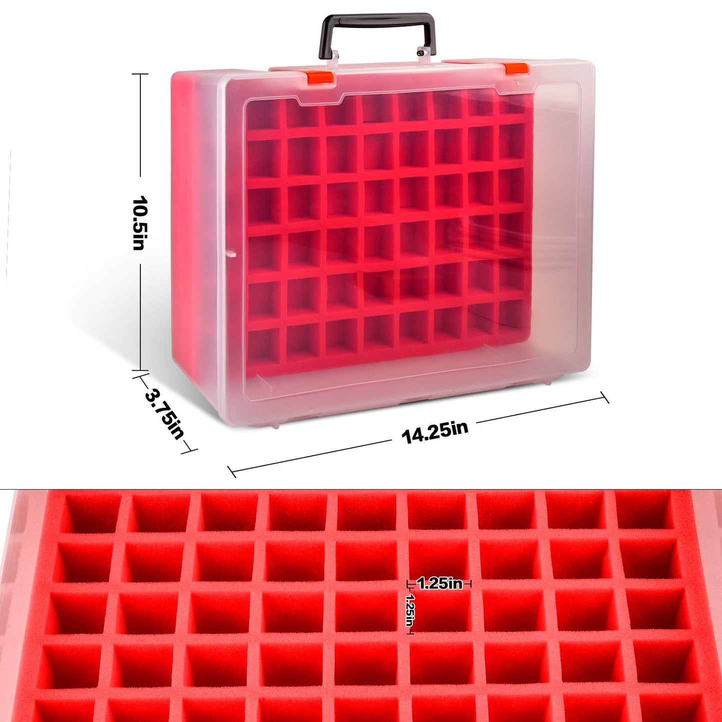 FULLCASE Nail Polish Organizer, 54 Bottles Nail Storage with Separate Sponge Compartment for Sally Hansen/for GAOY/for OPI/for Essie/for CANNI Gel/for