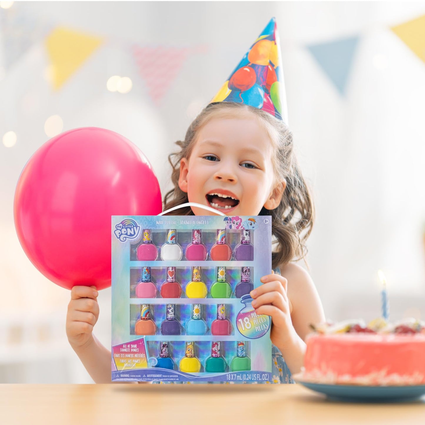 Townley Girl My Little Pony Non-Toxic Water Based Peel-Off Nail Polish Set with Glittery and Opaque Colors for Girls Kids Teens Ages 3+, Perfect