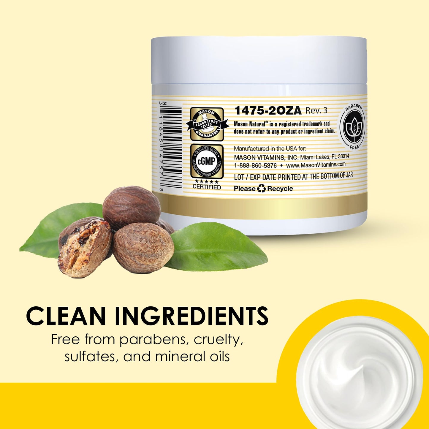 MASON NATURAL Collagen Premium Skin Cream, Women’s Anti,Aging Face & Body Daily Moisturizer for Hydration & Firmness, Pear Scent, 2 oz