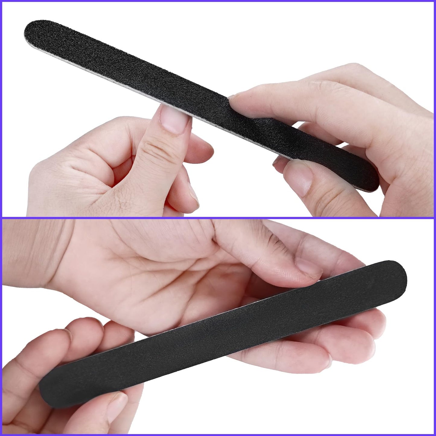 Emery Board Nail Files (24 Pack), 100/180 Grit Wooden Nail File for Natural Nails, 7 Inches Emory Filers Manicure Tool Set Disposable Nail File Beauty and Personal Care HomeyEra