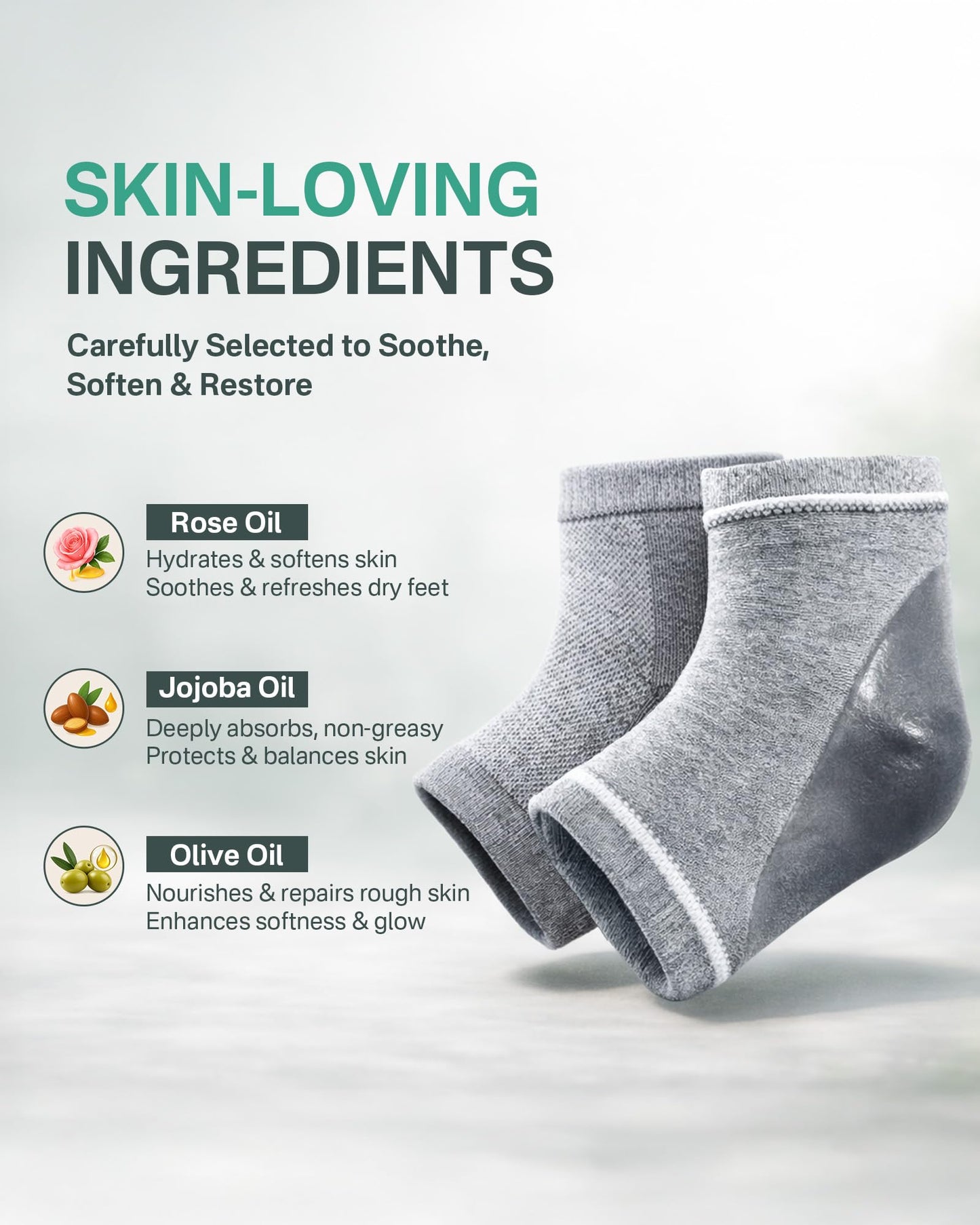 Moisturizing Socks for Women, Silicone Socks & Gel Socks, Heel Socks for Dry Cracked Feet, Heel Protectors for Cracked Heel Treatment, Foot Care Beauty and Personal Care Originbuty