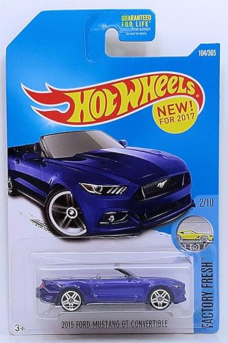 Hot Wheels 2017 Factory Fresh 2015 Ford Mustang GT Convertible 104/365, Blue