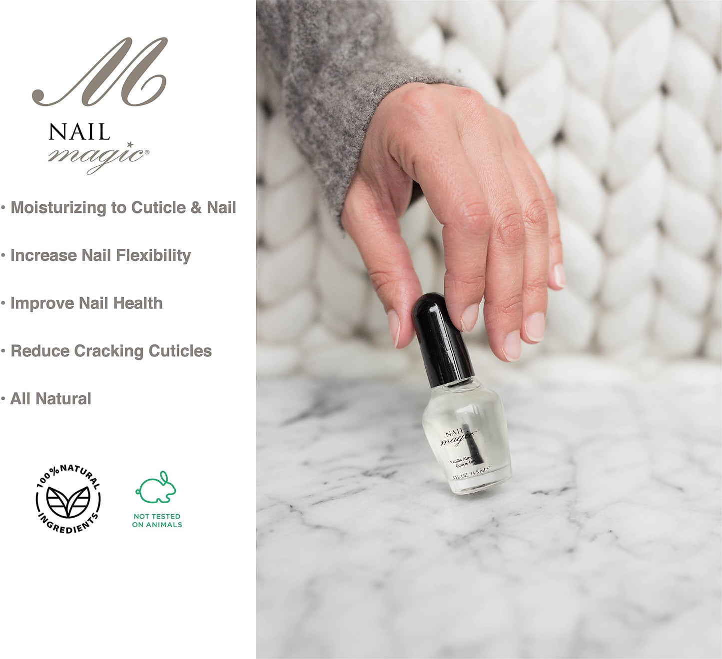 Nail Magic - OIL, Cuticle Oil, Vanilla Almond, 0.5 fluid ounces, Aids in the repair of Cracked Cuticles, Peeling, Brittle Natural Fingernails, 60