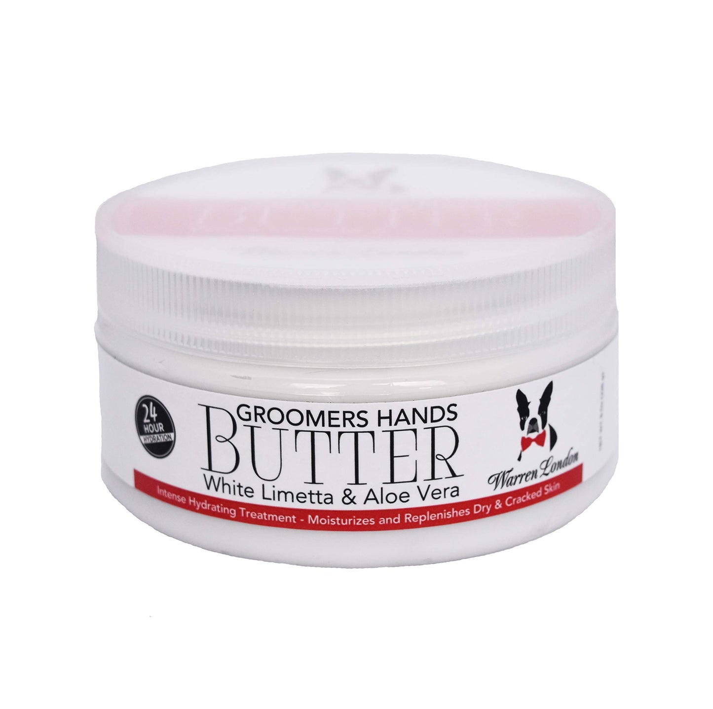 Warren London Groomers Hand Butter - 8 oz Working-Hands Cream for Dry, Cracked Skin | Fast-Absorbing Aloe & Shea | White Limetta Scent | Non-Greasy