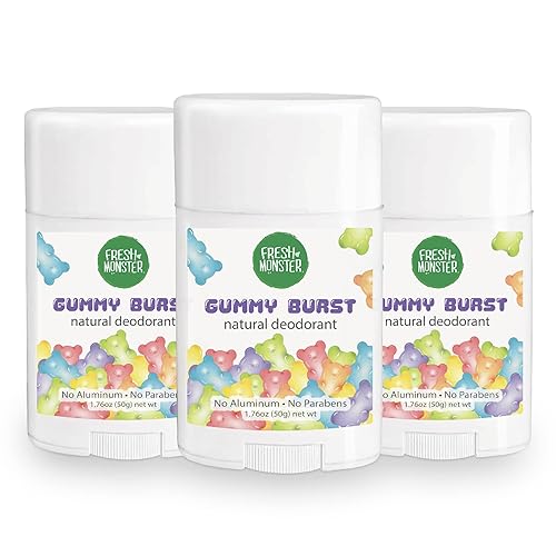 Fresh Monster Natural Deodorant for Kids & Teens I Mom's Choice Gold Award Winner | Aluminum-Free, Paraben-Free, Hypoallergenic I 24-Hour Protection I