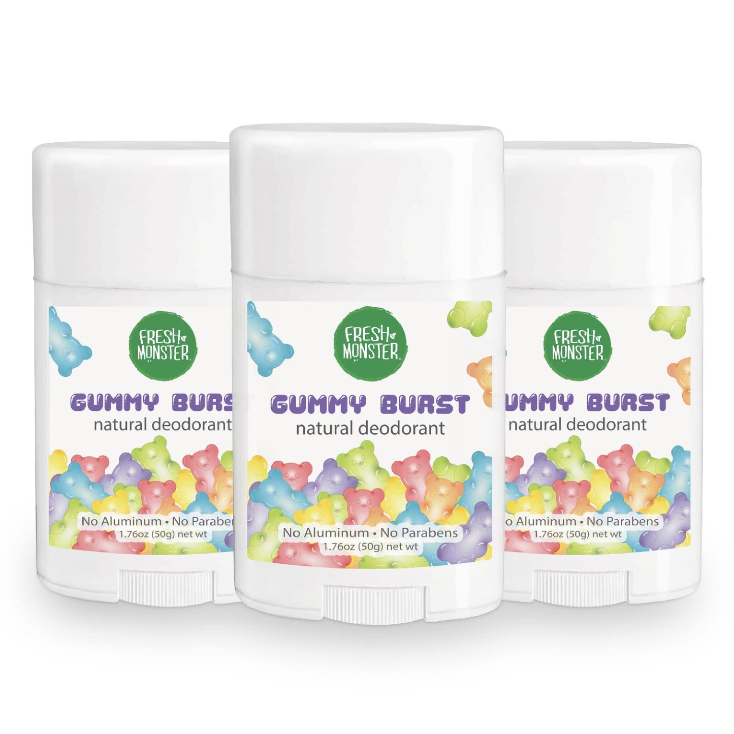 Fresh Monster Natural Deodorant for Kids & Teens I Mom's Choice Gold Award Winner | Aluminum-Free, Paraben-Free, Hypoallergenic I 24-Hour Protection I