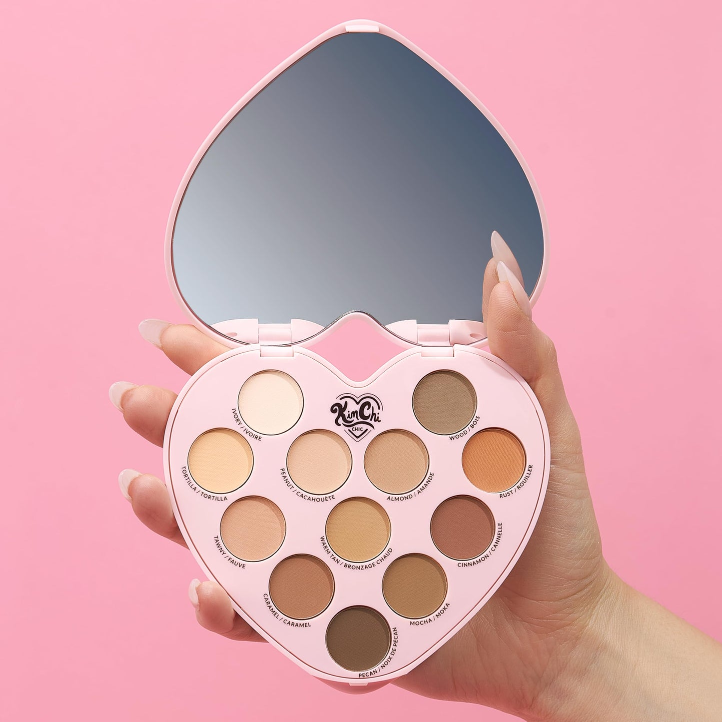 Kimchi Chic Spinning Hearts Love Eyeshadow & Pigment Palette - 12 Shades for Soft Glam to Bold Looks, Long Lasting, Blendable, Cruelty Free, Lifetime…