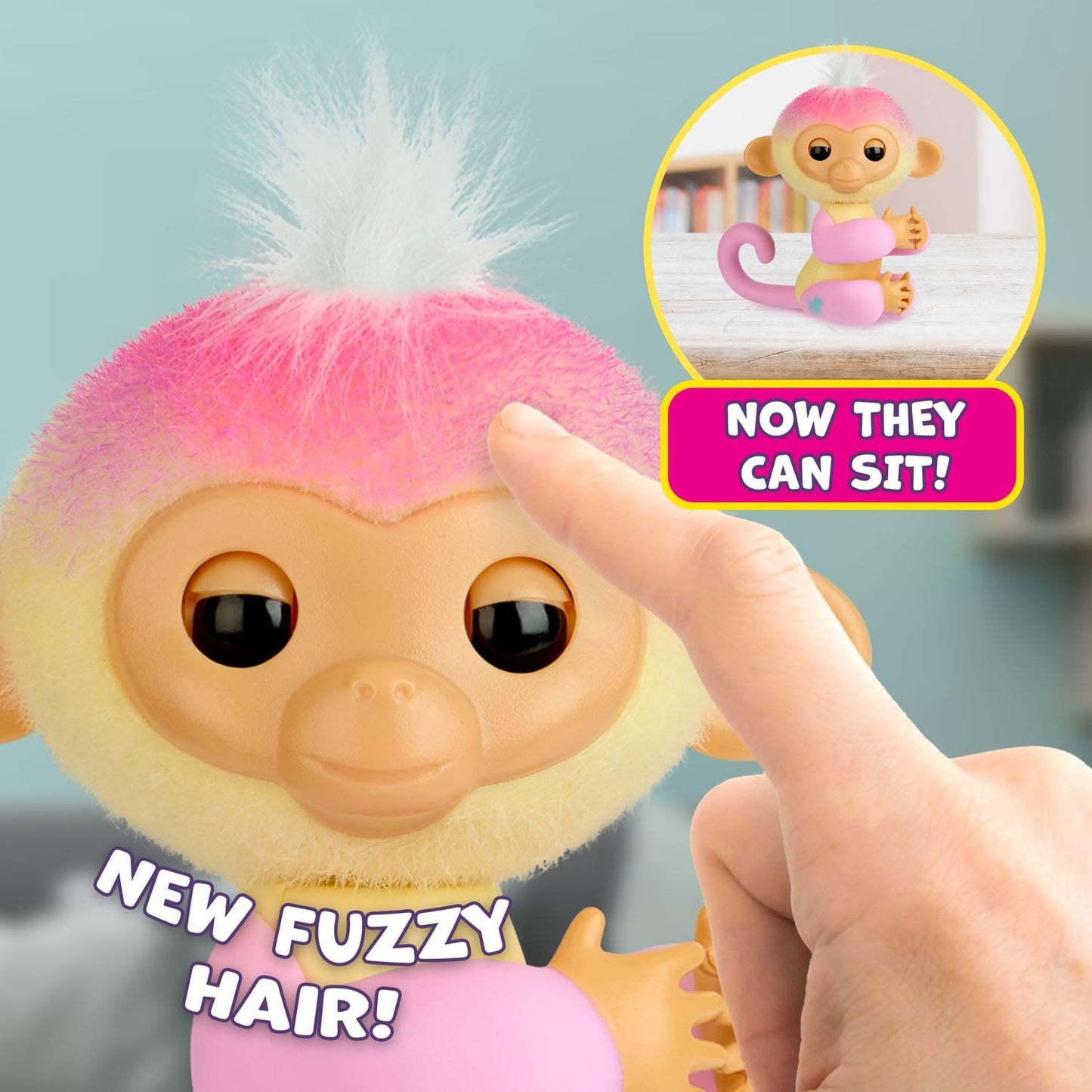 Fingerlings 2023 Interactive Baby Monkey Nursery Playset – Jas with 2-in-1 Cradle and High Chair, and 6 Accessories (Ages 5+)