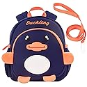 Lifelix Toddler Backpacks for Boys 2-4 Cute 3D Kids Duck Schoolbag with Baby Leash for Small Preschool Kindergarten Bookbag Cartoon Mini Travel Bags 10inch (Dark Blue)