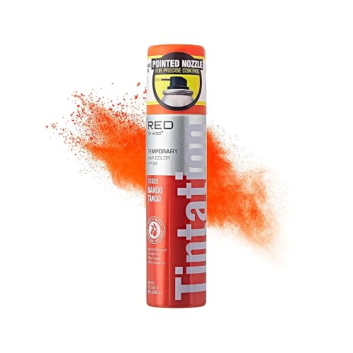 Red by Kiss Tintation Temporary Hair Color Spray 2.82oz, Quick-Dry & Smudge-Proof, Vivid Color Washable Hair Dye, Styling Spray Cosplay Halloween