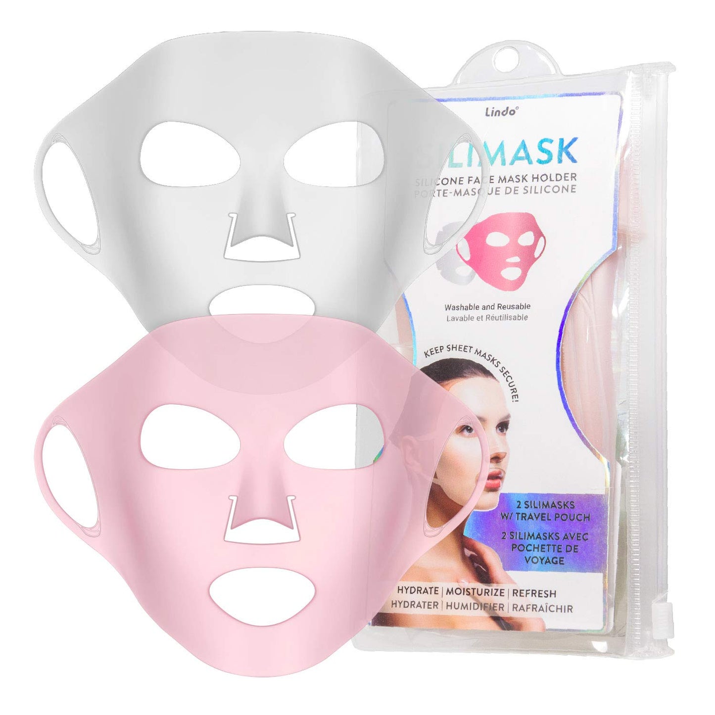 Lindo Silimask - Reusable Anti-Wrinkle Silicone Face Mask Holder for Sheet Masks, Moisturizing Facial Mask Cover, Prevent Evaporation, Beauty Face