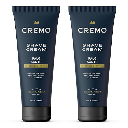 Cremo Palo Santo Shave Cream (2 Pack), Astonishingly Superior Ultra-Slick Shaving Cream for Men, Fights Nicks, Cuts And Razor Burn, 6 Fl Oz