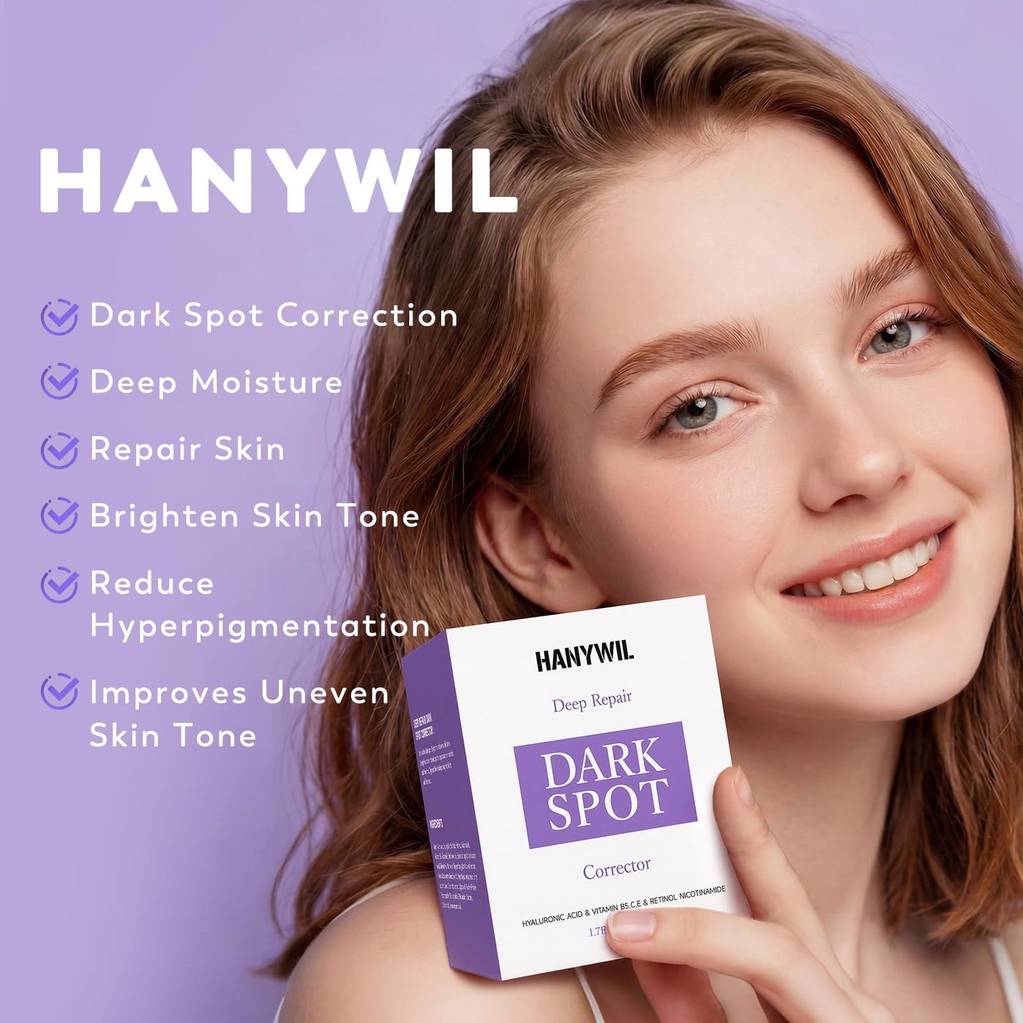 HANYWIL Dark Spot Remover for Face & Body, Remedy for Dark Spots with Natural Ingredients, Dark Spot Corrector Cream and Serum for Skin Care, Treats
