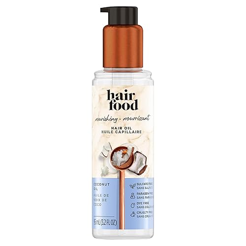 Hair Food Sulfate Free Hair Oil Dye Free Smoothing and Nourishing Treatment, Coconut, Hair Food, 3.2 FL OZ