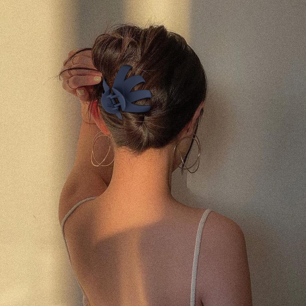 ATODEN Large Octopus Matte Jumbo Hair Clips for Thick Hair - 5 Pieces 3.15" Cute Giant Jaw Clips for Women