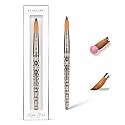 Kiara Sky Kolinsky Acrylic Nail Brush #20 - Pure Kolinsky Sable Hair, Black Crystal Handle, Acetone Resistant, for Acrylic Application, Extensions Beauty & Personal Care KIARA SKY