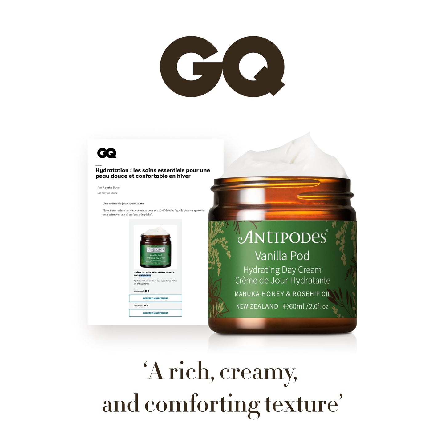 Antipodes Vanilla Hydratin Day Cream, 60 ML