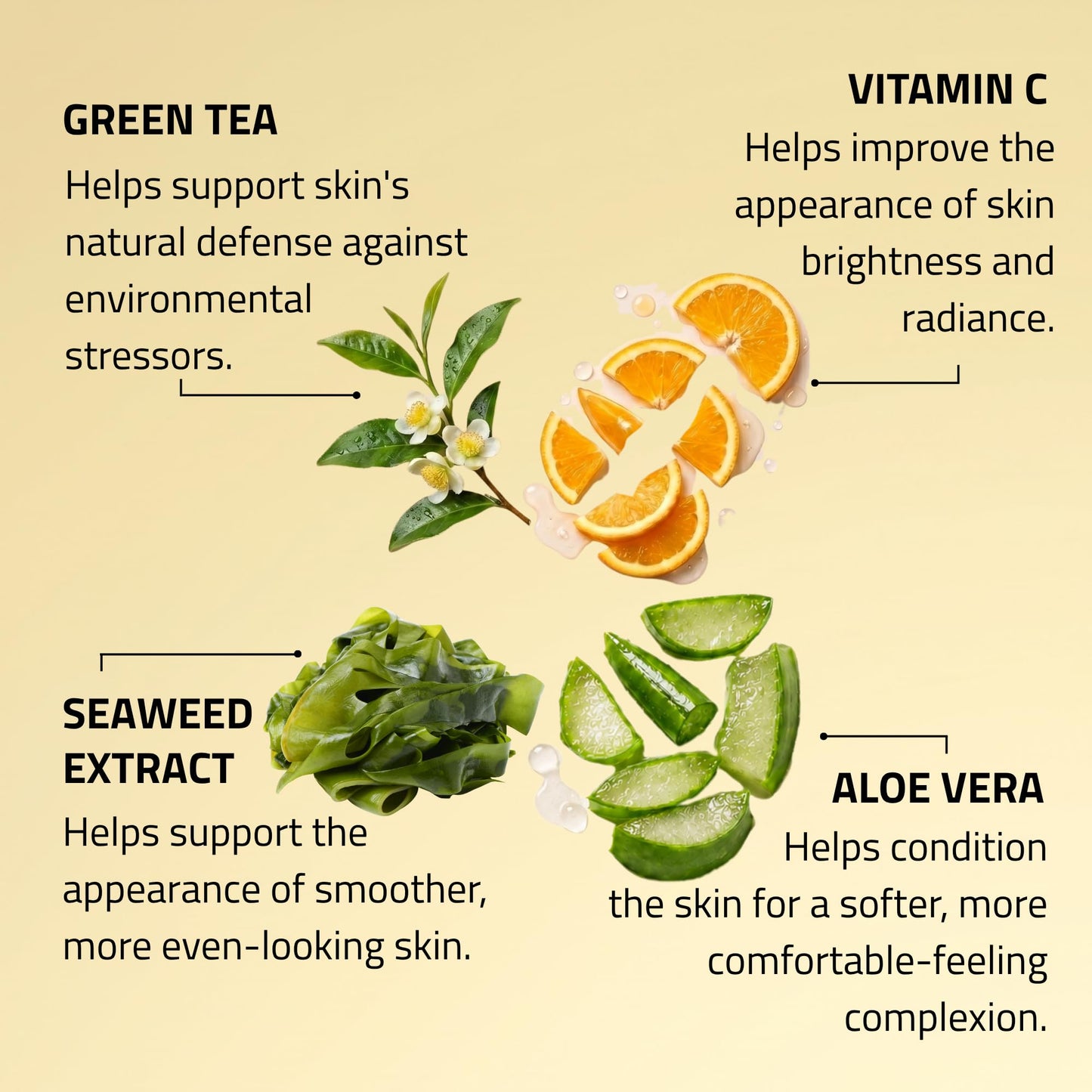YEOUTH Vitamin C Face Wash with Aloe Vera and Seaweed, Hydrating Face Wash Makeup Remover, Targets the Appearance of Uneven Skin Tone and Dull Skin, 3