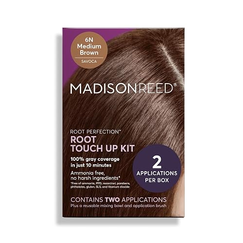 Madison Reed Root Perfection Root Touch Up Kit - 6N Savoca Medium Brown, 2 Permanent Applications, 100% Gray Coverage in 10 Min | PPD-Free