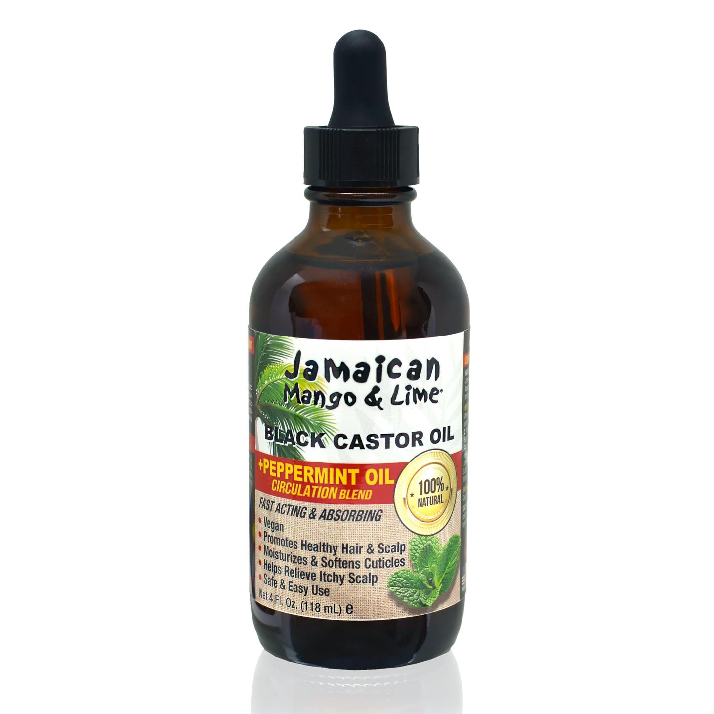 Jamaican Mango & Lime Black Castor oil, Peppermint, 4 Fl Oz