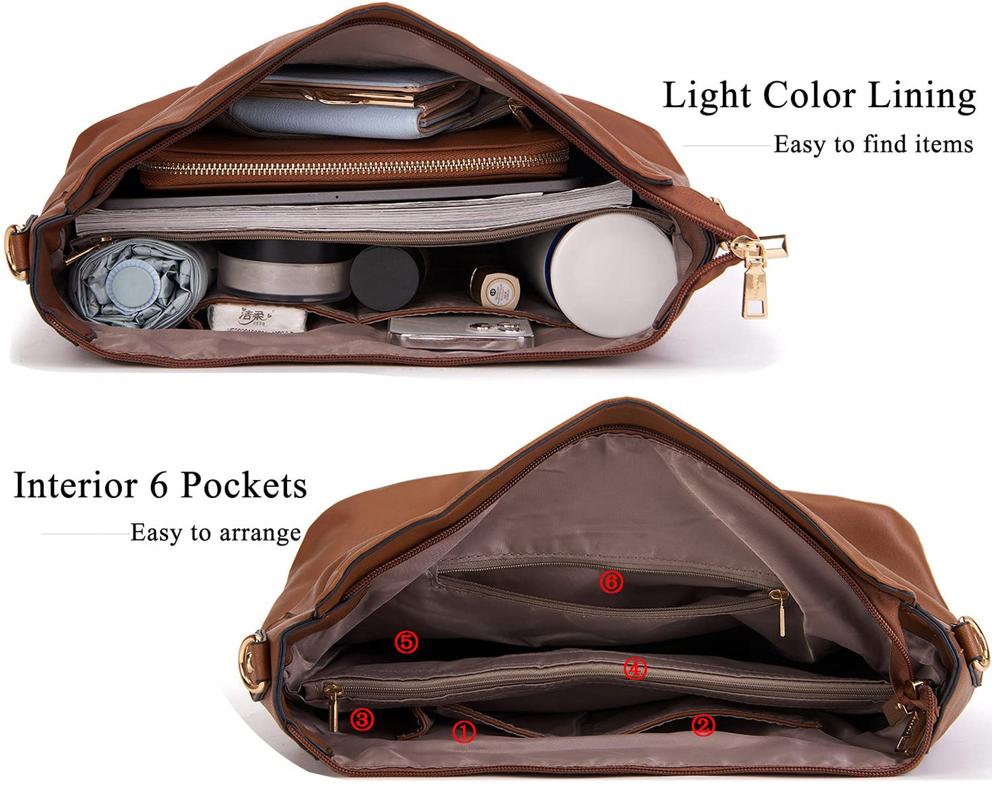 Large Crossbody Bags Ladies Shoulder Handbags Purse and Wallet Set for Women