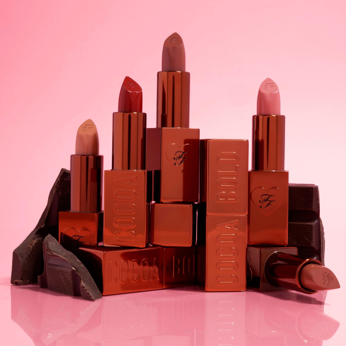 Too Faced Cocoa Bold Lipstick | Creamy, Nude Lipstick Shades with Demi-Matte Finish, 0.11 Ounce, Hot Chocolate