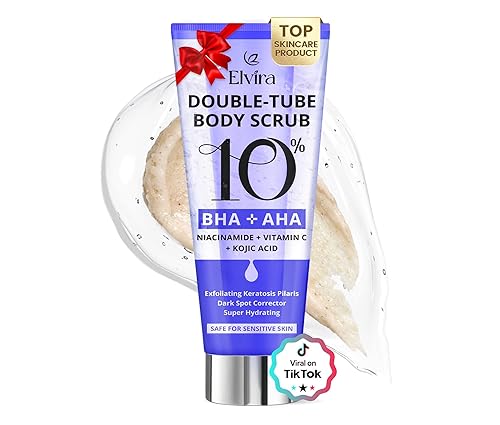 Elvira KP Bump Eraser Foot & Body Scrub, Exfoliating Scrub for Keratosis Pilaris, Smooth Skin with 10% AHA BHA & Niacinamide, Deep Moisturizing