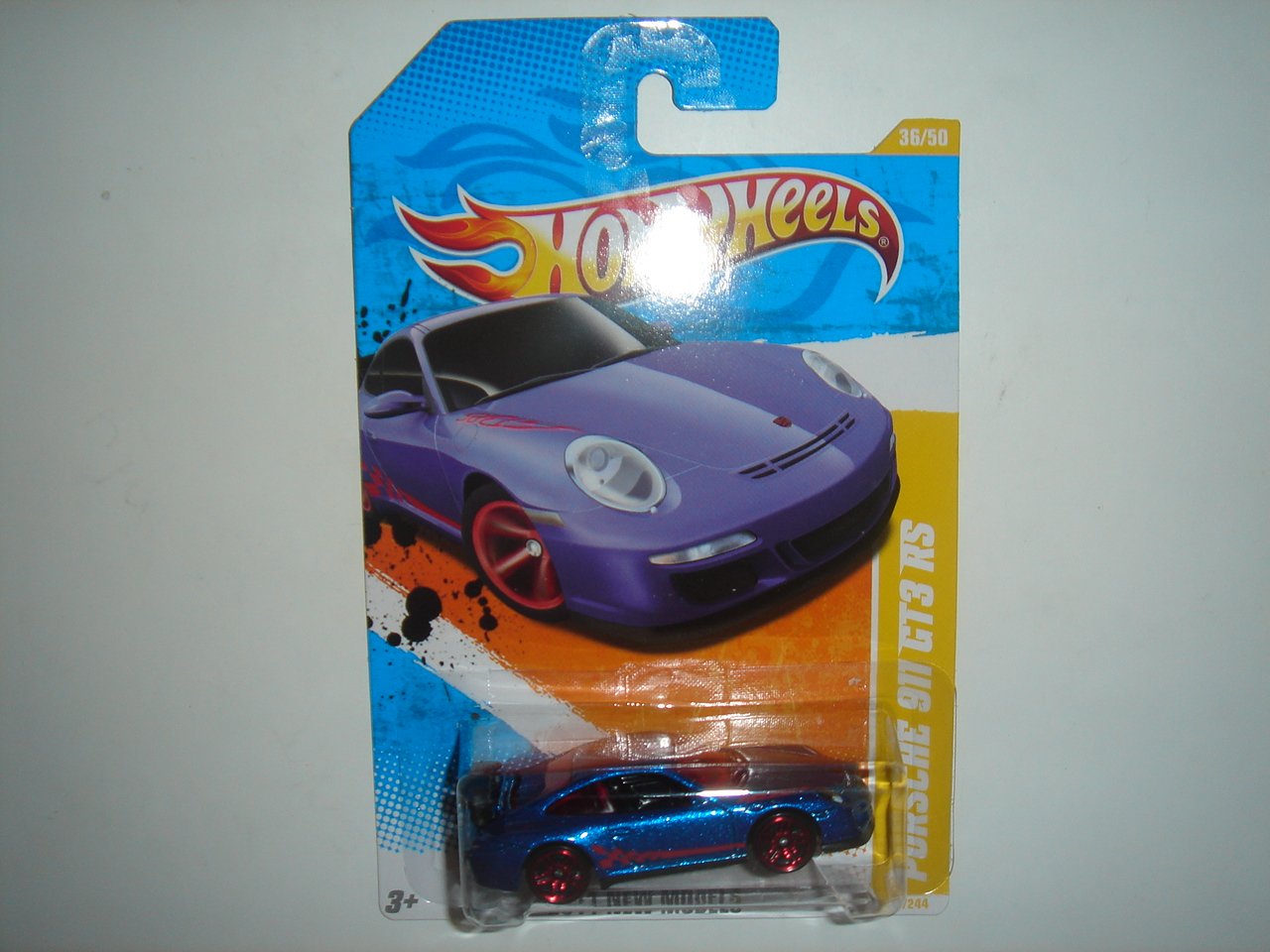 Hot Wheels Blue Porsche 911 GT3 2011 New Models 1:64 Scale Collectible Die Cast Car #36